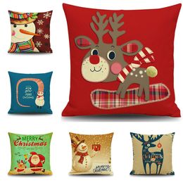 2016 Cartoon Pillow Case Christmas Pillowcases Nursery Pillow Case Happy New Year Christmas Gift Pillow Cases Free Shipping 20PCS