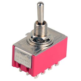 1Pc 12-Pin Mini Toggle Switch 4PDT 2 Position ON-ON 2A250V/5A125VAC MTS-402 B00021 BARD