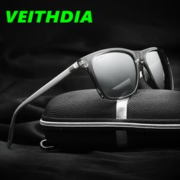 VEITHDIA Brand LOGO Retro Aluminium TR90 Sunglasses Polarised Men's Male Eyewear Accessories Driving Sun Glasses Goggle 6108