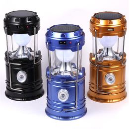 New Style Portable Outdoor LED Camping Lantern Solar Collapsible Light Outdoor Camping Hiking Super Bright Light DHL free shipping