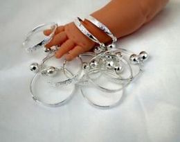 New Vintage Silver Baby Kid Bell Bracelet Good Luck Charms Bangles 12pcs For child Fashion Jewellery Accessories DIY Gifts S280