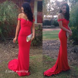 2019 Sexy Hot Red Prom Dress High Quality Off The Shoulder Long Special Occasion Dress Party Dress Plus Size vestido de festa longo