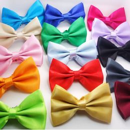 men's Bow tie 25 Colours 12*6cm Adjust the buckle solid Colour bowknot Occupational bowtie for Father's Day tie Christmas Gift free shipping