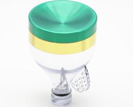 new type three layer golden green concave smoke grinder diameter 63mm zinc alloy funnel shaped grinder