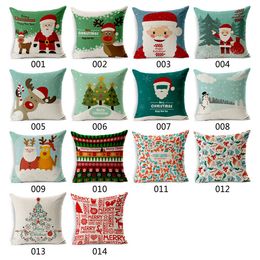 180g Christmas Theme Pillow Case Father Christmas Snowman Pillow Covers Merry Christmas Gift Cushion Cover Best Gift For Kids