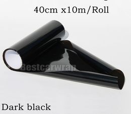 10 Rolls / lot 40cmx10m Dark black smoked Headlights Tinting Headlamp Tint film Tint Vinyl styling lamp foil graphics DIY