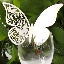 Free Shipping Wholesale 1000PCS Place Name Card Butterfly Glass Paper Cards Party Event Table Setting Supplies Anniversary Wedding Decors