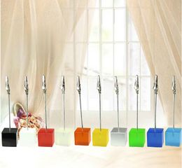 Colorful Cube Stand Wire Desk Card Note Picture Memo Photo Clip Holder Table Wedding Party Place Favor Personalized Gift