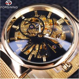 Forsining 2021 Fashion Luxury Thin Small Dial Neutral Design Waterproof Watches Men Luxury Brand Skeleton Watch Male Wristwatch+Watch Box