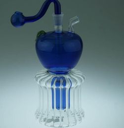 Apple head glass hoods ---- oil rig glass bongs water pipe thick pyrex mini heady liquid sci water pipes, Colour random delivery