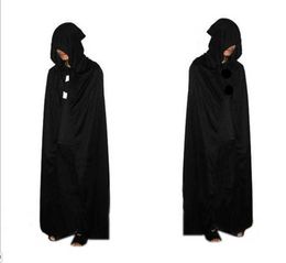 2017 Halloween Costume knitted fabric Theater Prop Death Hoody Cloak Devil Long Tippet Cape Black Free FedEx DHL