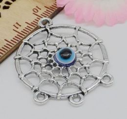 100pcs Antique Silver Dreamcatcher Connector DIY charms pendant For Jewellery Making 34mm