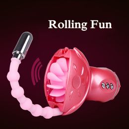 Baile Rolling Fun Oral Sex Toys for Women, Rolling Tongue G Spot Vibrator Anal Stimulator Sex Toys for Woman, Adult Sex Products 0701