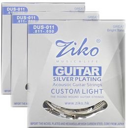 3sets/lot 011-050 ZIKO DUS-011 Acoustic guitar strings guitar parts wholesale musical instruments Accessories