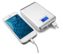 New Portable Double USB Power Bank 12000mAh LCD Display External Backup Battery for iPhone huawei xiaomi mobile Phone Universal Charger