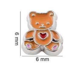 20PCS/lot Cartoon Bear Floating Locket Charms Fit For Glass Magnetic Memory Floating Locket Pendant Jewelrys Making