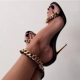 2017 fashion women thin heel sandals open toe sandals ankle strap high heels gold chains gladiator sandals party shoes runway high heels