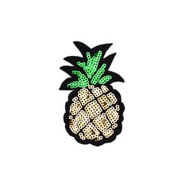 10PCS Pineapple Sequined Patches for Clothing Iron on Transfer Applique Fruit Patch for Bags Jeans DIY Sew on Embroidery Sequins