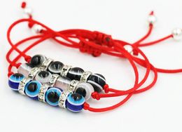 Resin Beads 8mm Luckly bracelet Crystal Evil Eye Red rope thread string braided Bracelets women Gift Adjustable Bracelet
