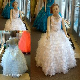 Elegant Flower Girls' Dresses Ball Gown Long Dance Party Princess Weddings Party Little Girls Pageant Dresses First Holy Communion Gown