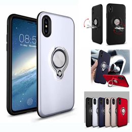 Hybrid Armour Case Shockproof Cases 360 Ring Stand Holder Magnetic Back Cover For Sumsung S9 Plus S8 iPhone X XS Max Xr 8 7 6 Plus