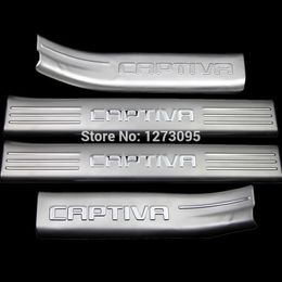 Stainless Steel Interior + Exterior Door Sills Scuff Plate for 2012 2013 Chevrolet Chevy Captiva Threshold Trim Car Accessories