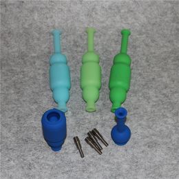 wholesale Silicon Nectar bong 10mm male titanium nails dabber tools silicone Rig bongs