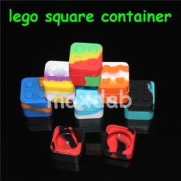 boxes 100 pcs square Non-stick Shatter Concentrate Silicone Cure Cubes Jar Container glass bong ti nails