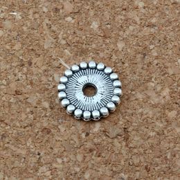 MIC 500pcs Antique silver Dots Rim Rondelle Spacer Beads 11.5X11.5mm DIY Jewellery D32