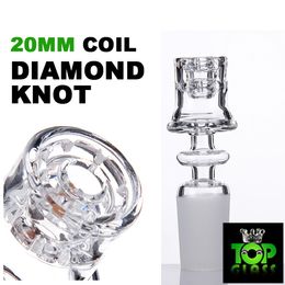 Newest Wholesale Double Stack Stacker Diamond Knot Quartz Enail Domeless with 10/14/19mm Frosted Male Female Joint.For 20mm heating coil.