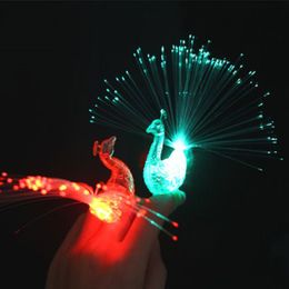 The night market selling light finger lamp peacock lights flash source creative toy gifts for children Gloves