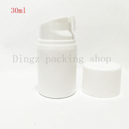 New Arrivals,30ml white airless vacuum pump lotion bottle with silver line used for Cosmetic Container