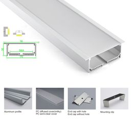 100 X 1M sets/lot 6063 alloy led aluminum profile channel and ultra wide T-shape led alu extrusion for ceiling or wall lights