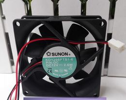 SUNON 80*80*25 KD1208PTS1-6 DC12V 2.6W 8CM 2 Line Silent cooling fan