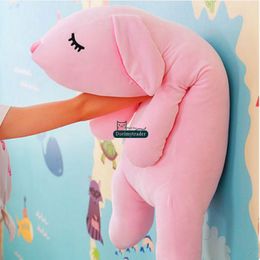 Dorimytrader 100cm Big Lovely Soft Cartoon Rabbit Plush Pillow stuffed Anime Lying Bunny Doll Toy 2 Colors 39inch 100cm DY61774