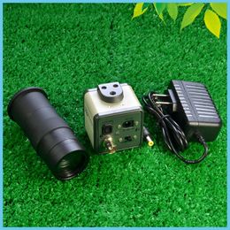 Freeshipping 800 Lines AV BNC Industrial Camera + Microscope 100X Objective Lens 1/3" Video Digital CCD Camera