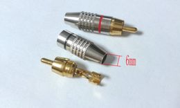 100pcs new Metal soldering RCA Plug Audio Male Connector Gold Plated adapter