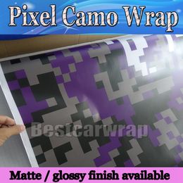 Purple Pixel Camo Vinyl Car Wrap Film air bubble free Digital Camouflage Truck wraps covering Purple camo film styling size 1.52x30m/Roll