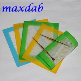 FDA approved Square shape Silicone Mats Wax Non-Stick Pads Silicon Dry Herb Mat Food Grade Baking Mat Dabber Sheets Jars Dab Pad