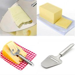 cheese cutting knives NZ - 100pcs Stainless Steel Cheese Plane Peeler Cheese Slicer Cutter Butter Slice Cutting Knife Kitchen Cooking Tools Durable Cheese Tool ZA0462