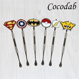 100pcs Wax dabbers Dabbing tool with fashion stickers 120mm glass dabber tool Stainless Steel Pipe Cleaning Tool