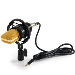 BM-700 Condenser Sound Recording Microphone 3.5mm Unidirectional Pattern Black Microfone With Shock Mount For Radio Braodcas