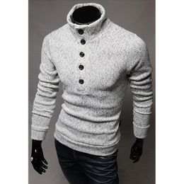 Wholesale-The new single button decorative cultivate one's morality sweater, winter fashionable man turtleneck sweater