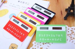 Colourful Small Slim Pocket Calculator Stationery Card Portable Calculatorss Mini Handheld Ultra-thin Card Solar Power