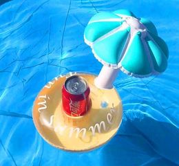 New Inflatable Umbrella Drink Cup Holder Inflatable Floating Umbrella Toys for Party Swimming Pool Bath Holidays Beach Water Toy G868