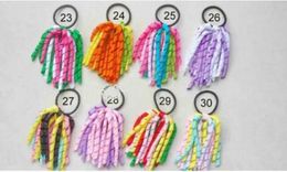 100PCS hairband solid O A-korker Ponytail various Colour korker ribbons streamers hair bows with elastic hair rope