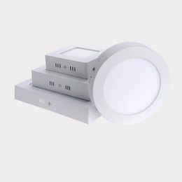No Cut ceiling 6w 12w 18w Surface mounted led downlight Square panel light SMD Ultra thin circle ceiling Down lamp AC110V 220V