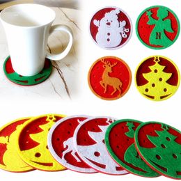 Christmas Cup Mat Creative Decoration Coffee Table glass mat Cute Cartoon Coaster New Water Coaster Insulation Pad Coaster Doily