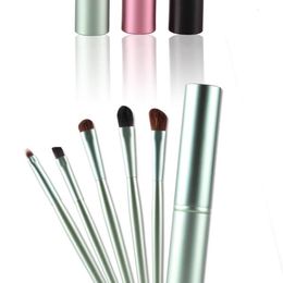5 PCS Makeup Eye Shadow Brushes Set Brush For Eye Make Up Tools Cosmetics Soft Eyeshadow Brush Holder Set Kits Round Tube DHL