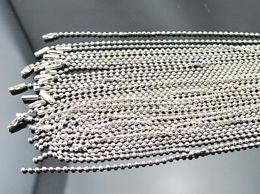 Repuesto de acero de titanio La cadena masculina femenina El collar Acero de titanio de los hombres Cadena de perlas redondas Cadena de plata de ley 925 para colgante